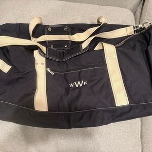 Black and Tan Travel Duffel Bag